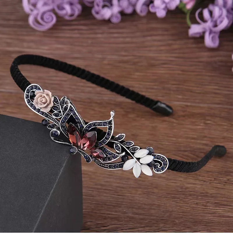 20 Styles Ins New Gem Baroque Headbands For Women Girl Diamond Rhinestone Woman Accessori Geometric Flower Thin Hairbands