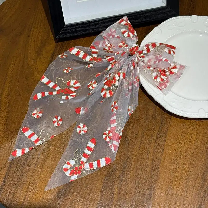1/2Pcs Christmas Hair Bows For Women Girls Big Bow Hair Clip Oversized Long Tail Hair Barrette Cute Fashion Hair Accessories