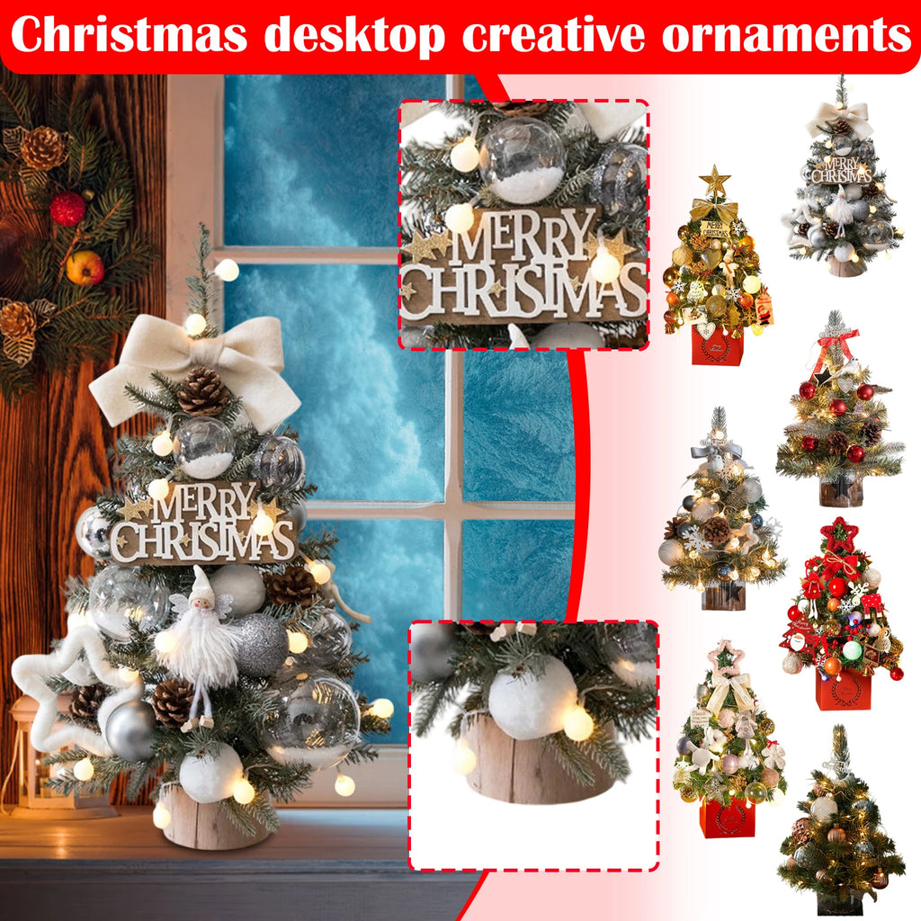 Add a festive touch to your home or office with this adorable miniature Christmas tree. Perfect for desks, tables, or as a Christmas gift.