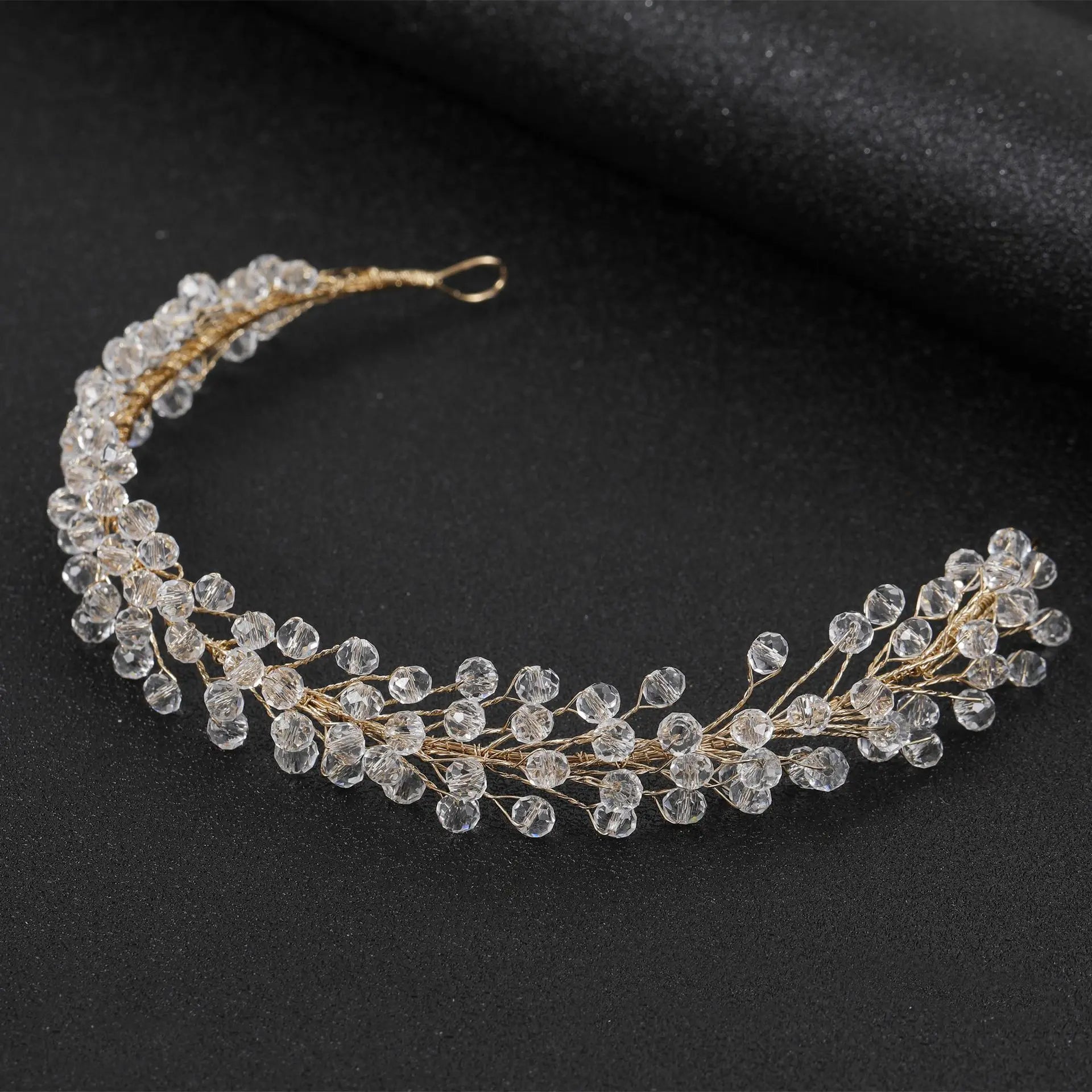 Minimalist Crystal Beads Headbands Pearls Hairbands Bride Wedding Hair Jewelry Ornaments Fashion Bridal Headdress Hair Hoop