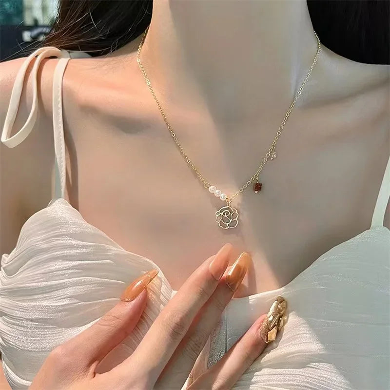 New Black Crystal Beaded Double Layer Necklace for Women Personalized Fashionable Daily Accessories Party Jewelry Birthday Gifts