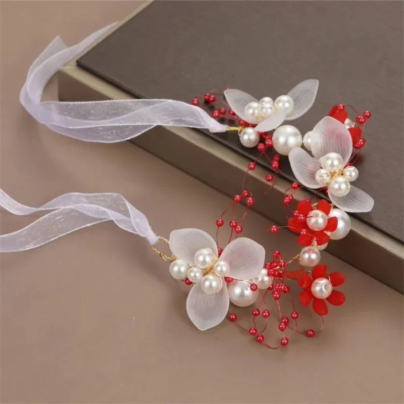 Children's Headwear Elegant Flower Wreath Fairy Crown Headband Princess Children's Hair Birthday Performance Runway Accessories