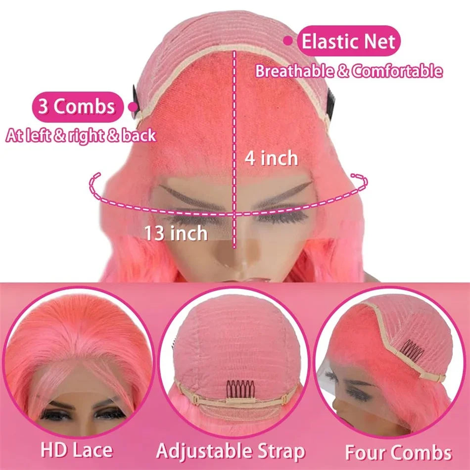 Refresh your look with this pink natural human hair wig, designed for a sleek, elegant, and ultra-natural finish. Perfect for women seeking style, quality, and comfort.