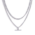 Layered Necklace for Women Minimalist Stackable - 18K Gold Plated Stainless Steel Hypoallergenic Elegant Double Chain Jewelry
