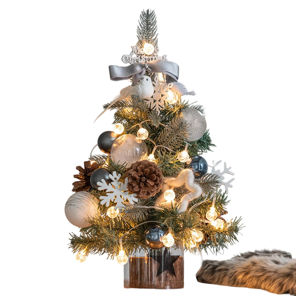 Add a festive touch to your home or office with this adorable miniature Christmas tree. Perfect for desks, tables, or as a Christmas gift.