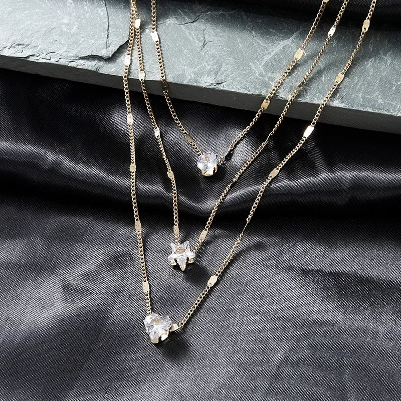 Layered Gold Necklaces for Women Stackable14K Gold Silver Plated Circle Paperclip Chain Pendant Choker Necklace Set For Woman