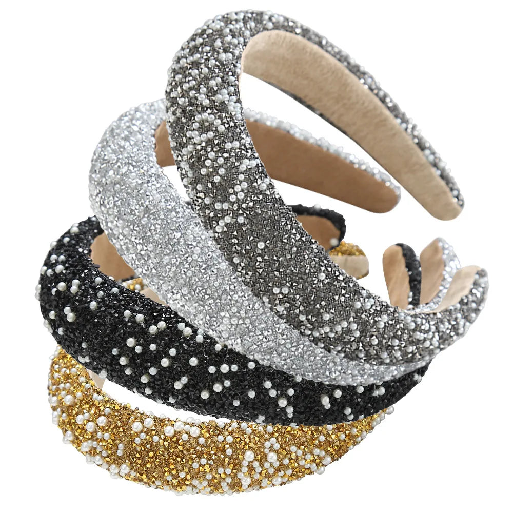 Diamond Headband Glitter Sparkle Jeweled Womens Headbands Hair Bands Wide Fashion Hair Hoops Girls Hair Accessories Gifts
