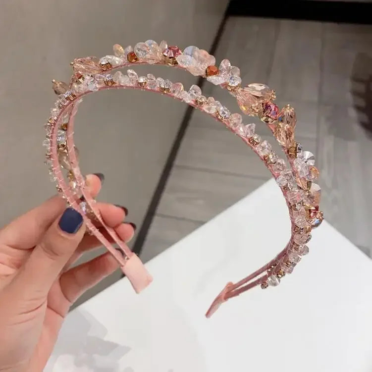 Handmade Headbands Bling Crystal Metal Hairbands for Women Baroque Vintage Rhinestone Hair Jewelry Girls Hair Accessories