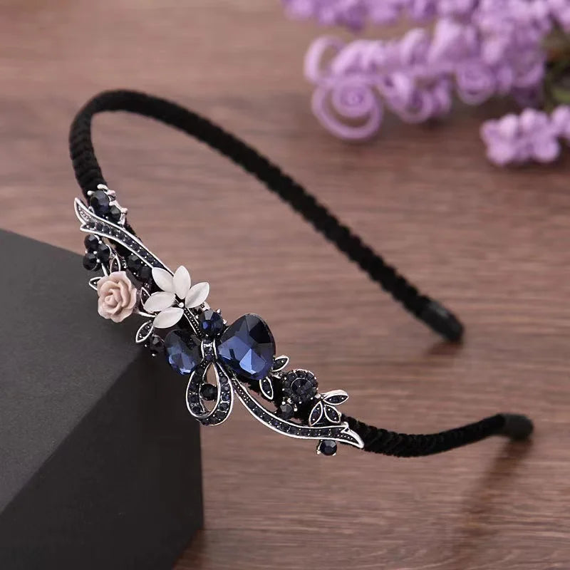 20 Styles Ins New Gem Baroque Headbands For Women Girl Diamond Rhinestone Woman Accessori Geometric Flower Thin Hairbands