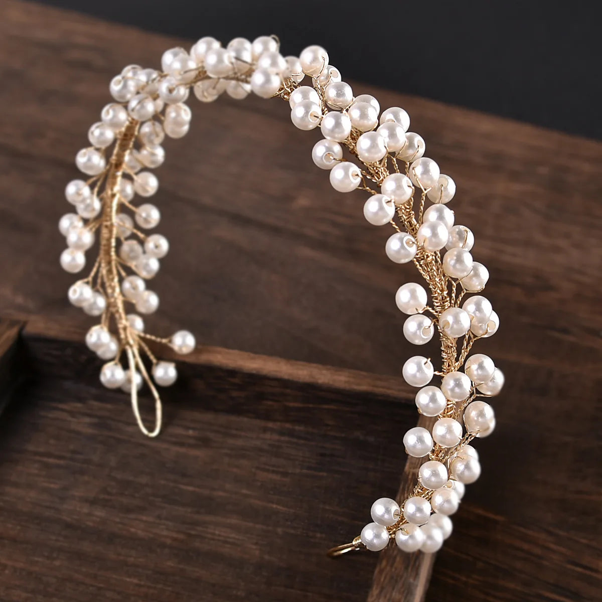 Minimalist Crystal Beads Headbands Pearls Hairbands Bride Wedding Hair Jewelry Ornaments Fashion Bridal Headdress Hair Hoop