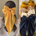 5PCS Silky Satin Ribbon Hair Bows for Women Large Big Oversized Giant Long Tail Bow French Hair Clips Barrettes Hair Accessories