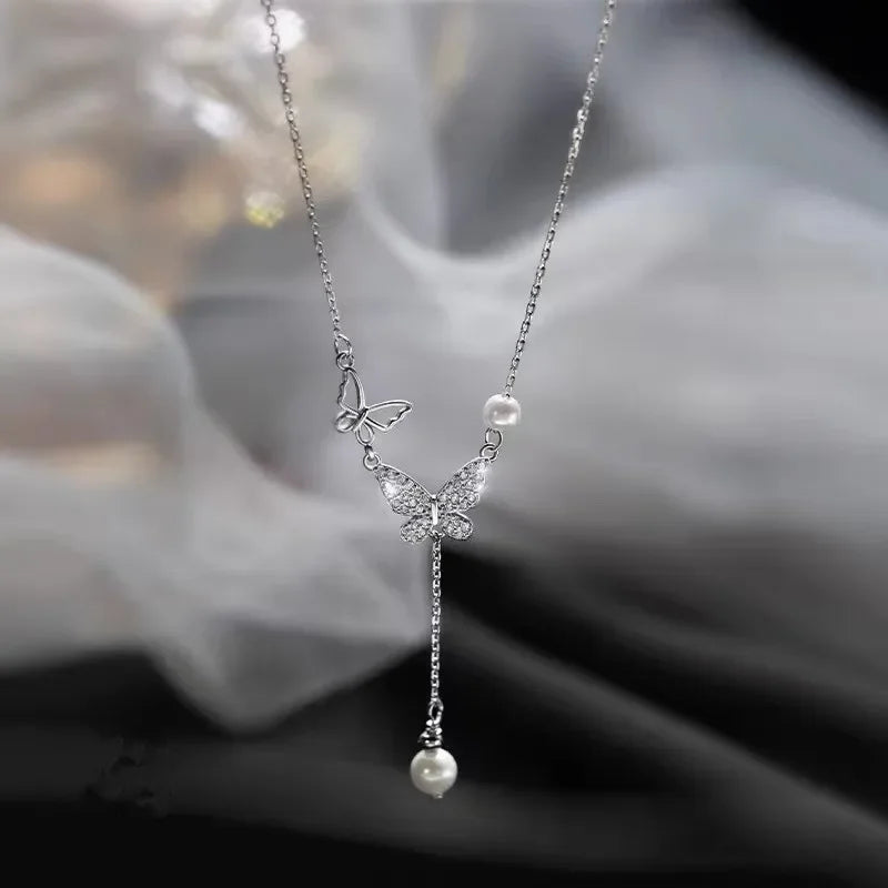 New Black Crystal Beaded Double Layer Necklace for Women Personalized Fashionable Daily Accessories Party Jewelry Birthday Gifts