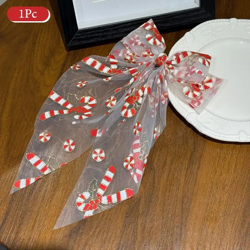 1/2Pcs Christmas Hair Bows For Women Girls Big Bow Hair Clip Oversized Long Tail Hair Barrette Cute Fashion Hair Accessories