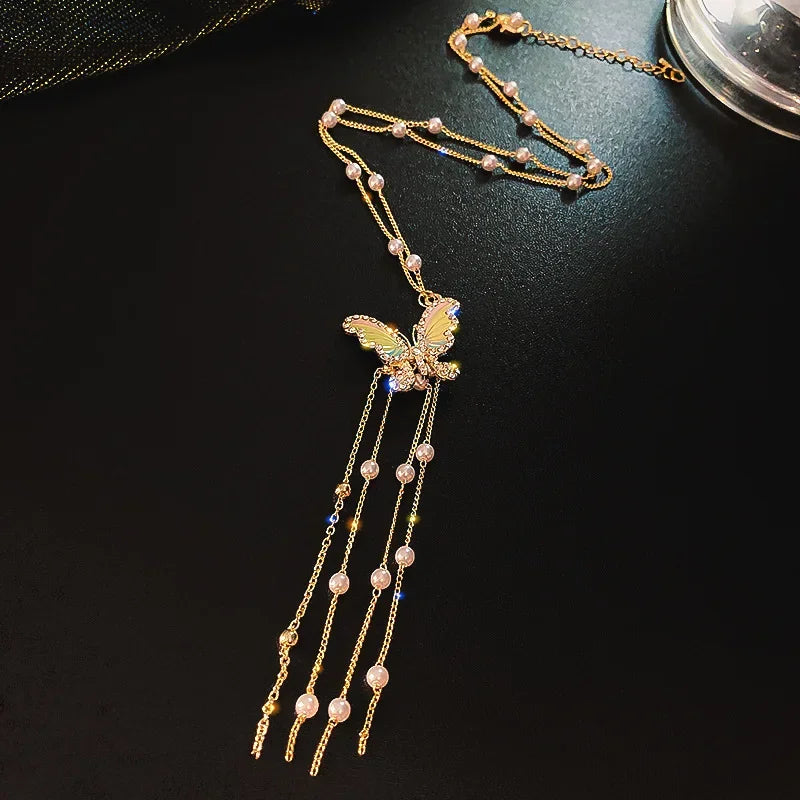 New Black Crystal Beaded Double Layer Necklace for Women Personalized Fashionable Daily Accessories Party Jewelry Birthday Gifts