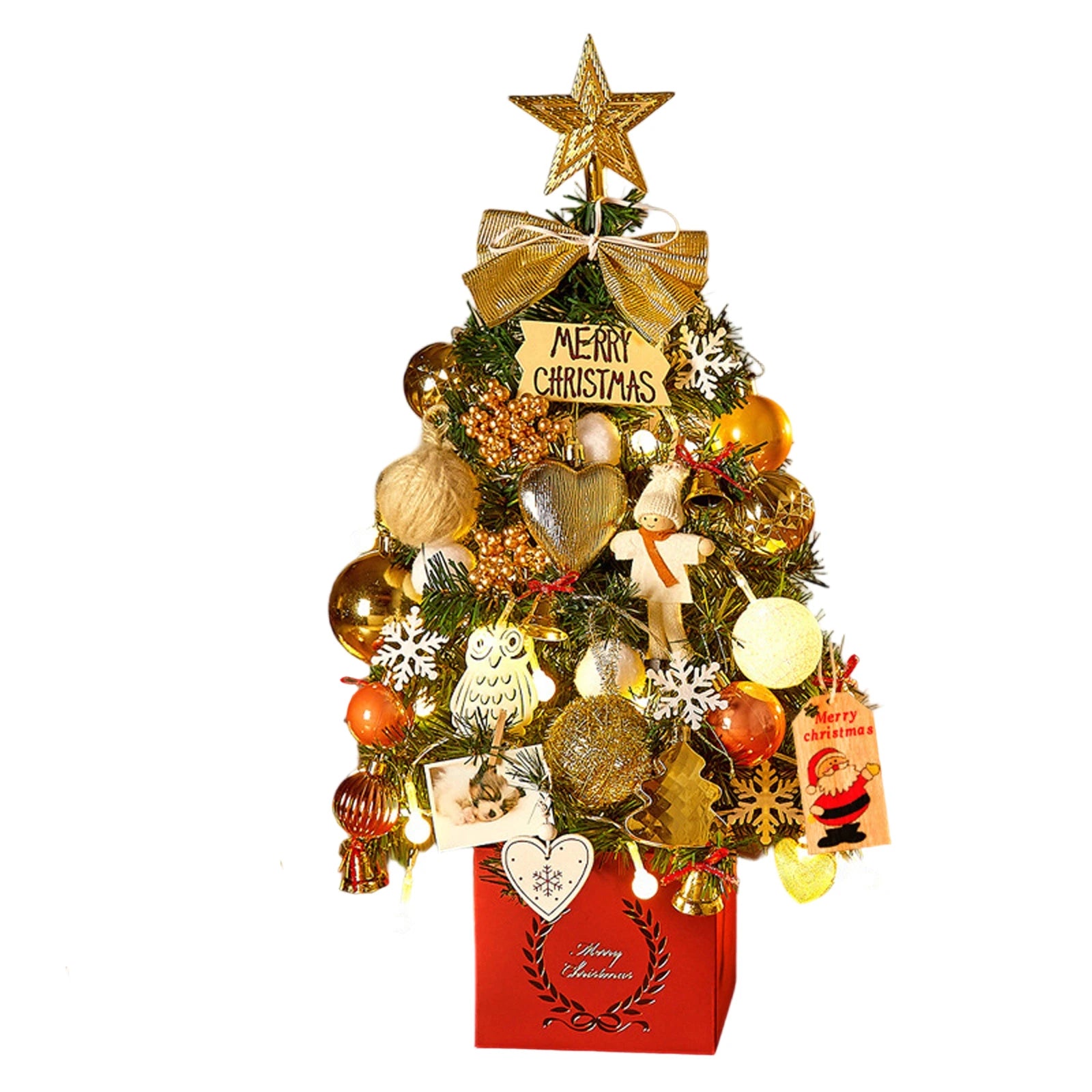 Add a festive touch to your home or office with this adorable miniature Christmas tree. Perfect for desks, tables, or as a Christmas gift.