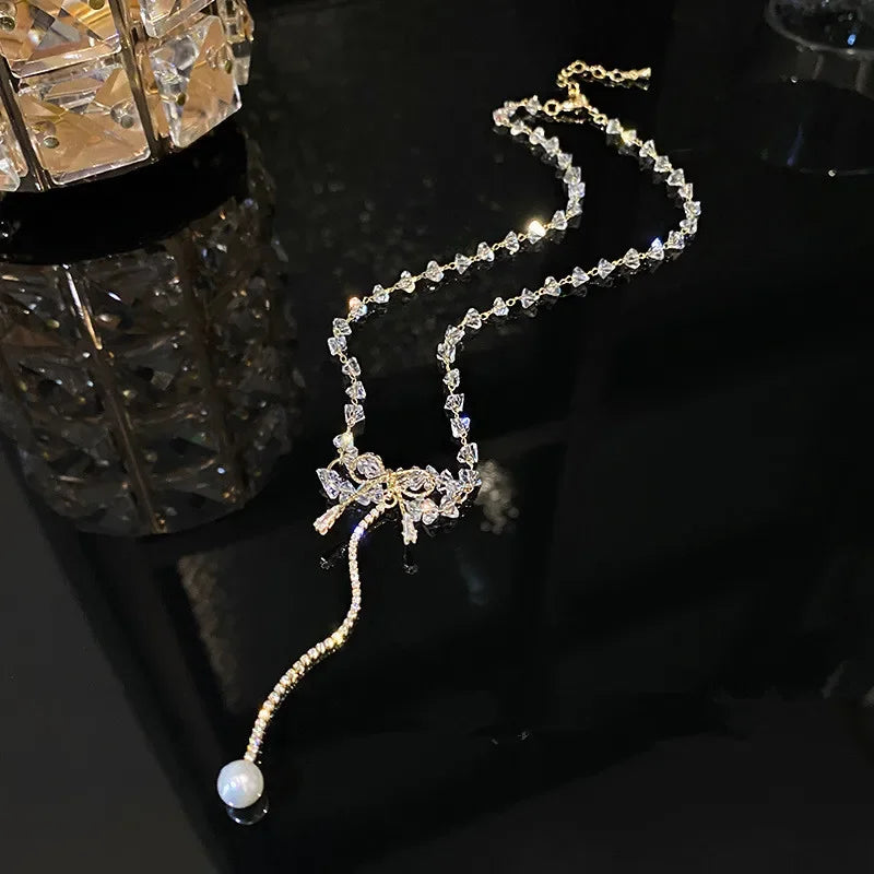 New Black Crystal Beaded Double Layer Necklace for Women Personalized Fashionable Daily Accessories Party Jewelry Birthday Gifts