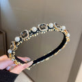 Luxury Shiny Full Rhinestone Headbands Imitation Pearl Hairbands Headwear For Women Party Wedding Hair Accessories Jewelry