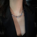 Luxury Thick Chain Collar,Geometric Statement Necklace for Women,Bold Link Design for Layering,Retro Y2K Style Fashion Gift Idea