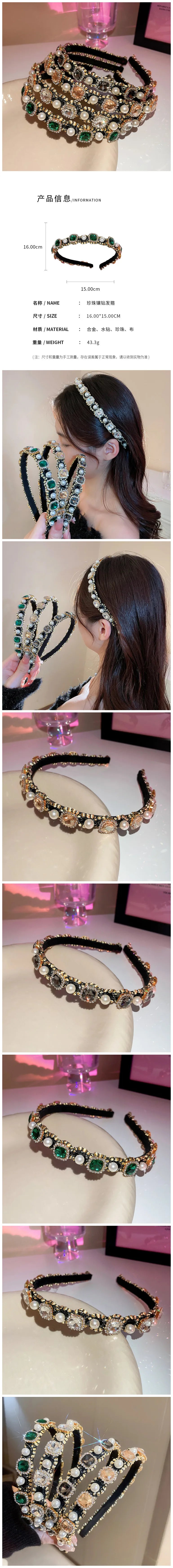 Gorgeous Multicolor Gem Headband Hair Hoops for Women Women Wedding Head Wear Baroque Tiara Jewelry Headdress  Wholesale Price