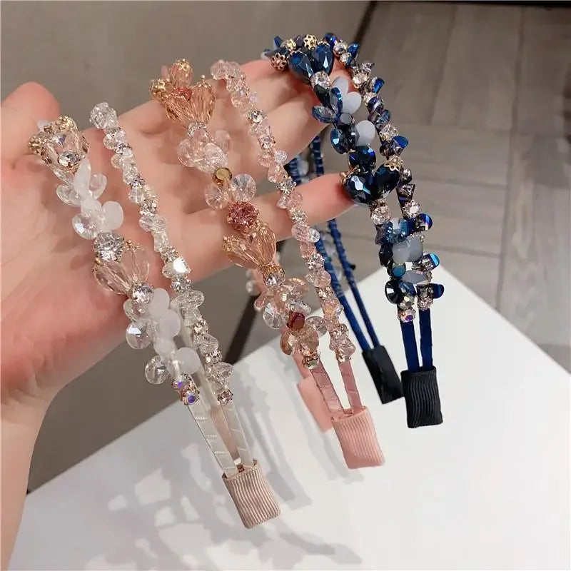 Handmade Headbands Bling Crystal Metal Hairbands for Women Baroque Vintage Rhinestone Hair Jewelry Girls Hair Accessories