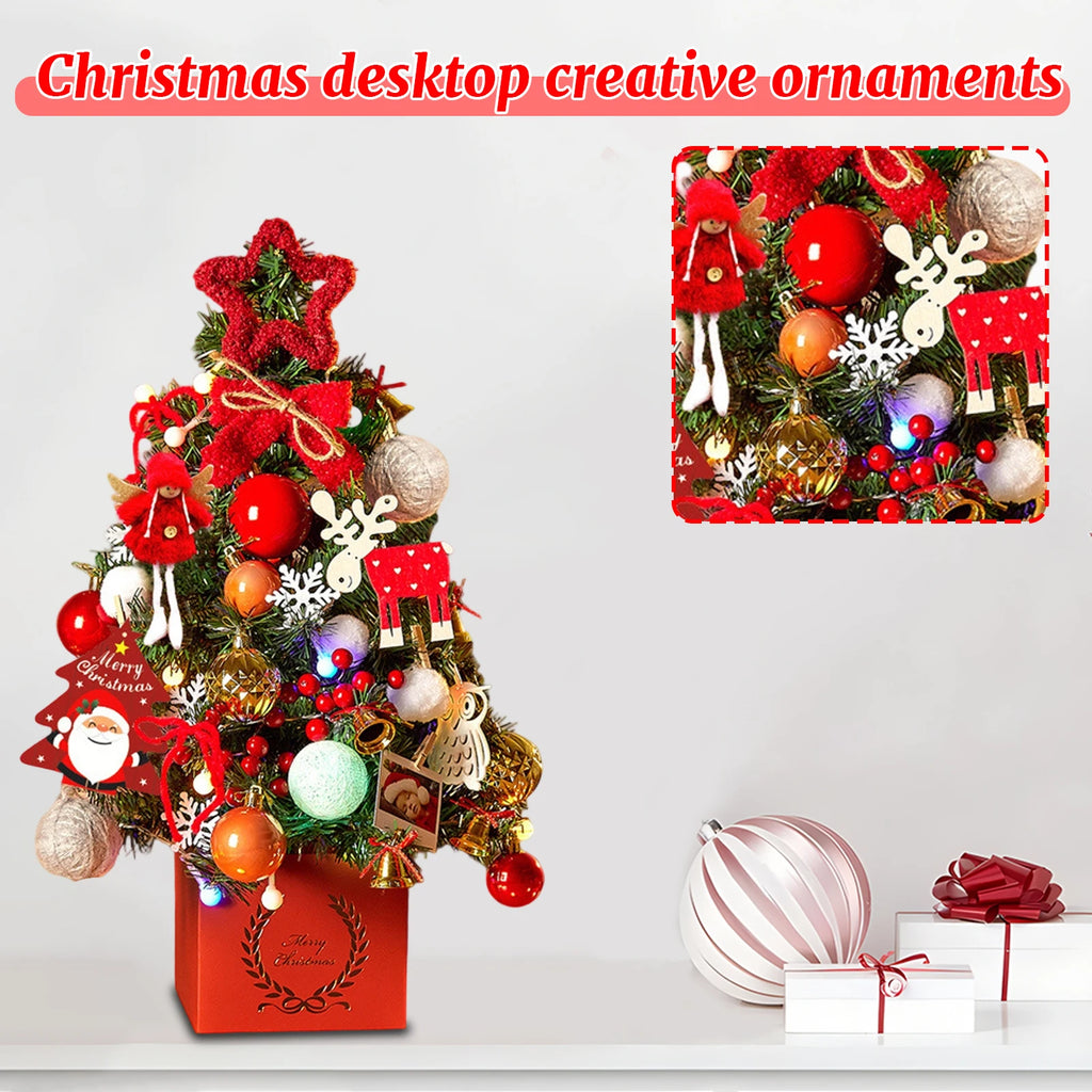 Add a festive touch to your home or office with this adorable miniature Christmas tree. Perfect for desks, tables, or as a Christmas gift.