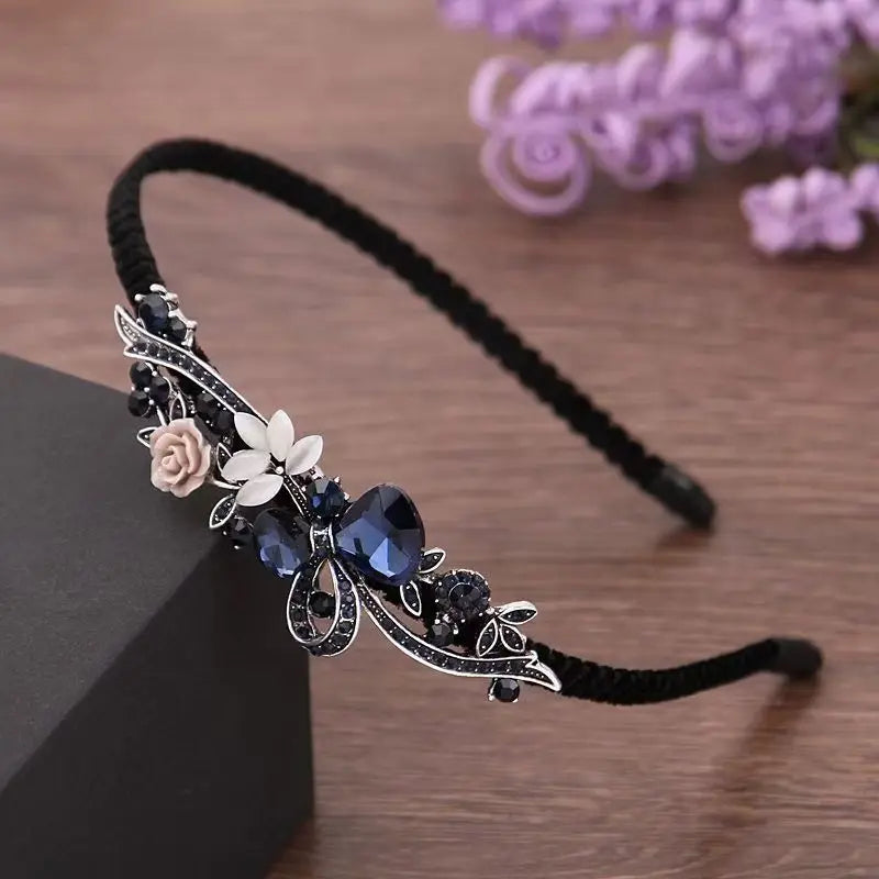 20 Styles Ins New Gem Baroque Headbands For Women Girl Diamond Rhinestone Woman Accessori Geometric Flower Thin Hairbands