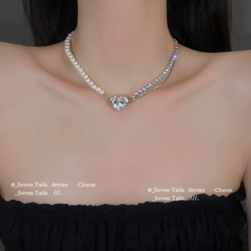 New Black Crystal Beaded Double Layer Necklace for Women Personalized Fashionable Daily Accessories Party Jewelry Birthday Gifts